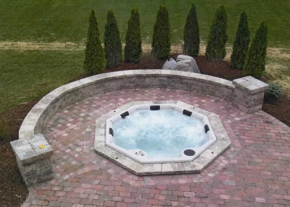Monarch Hot Tub Brick Patio