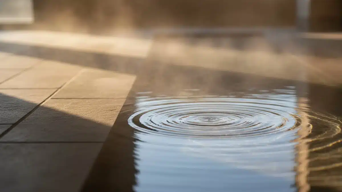 Portable, Built-In, or Custom: How to Choose a Church Baptistry 5 Still warm water with gentle ripples spreading from a single point in a quiet, sunlit room