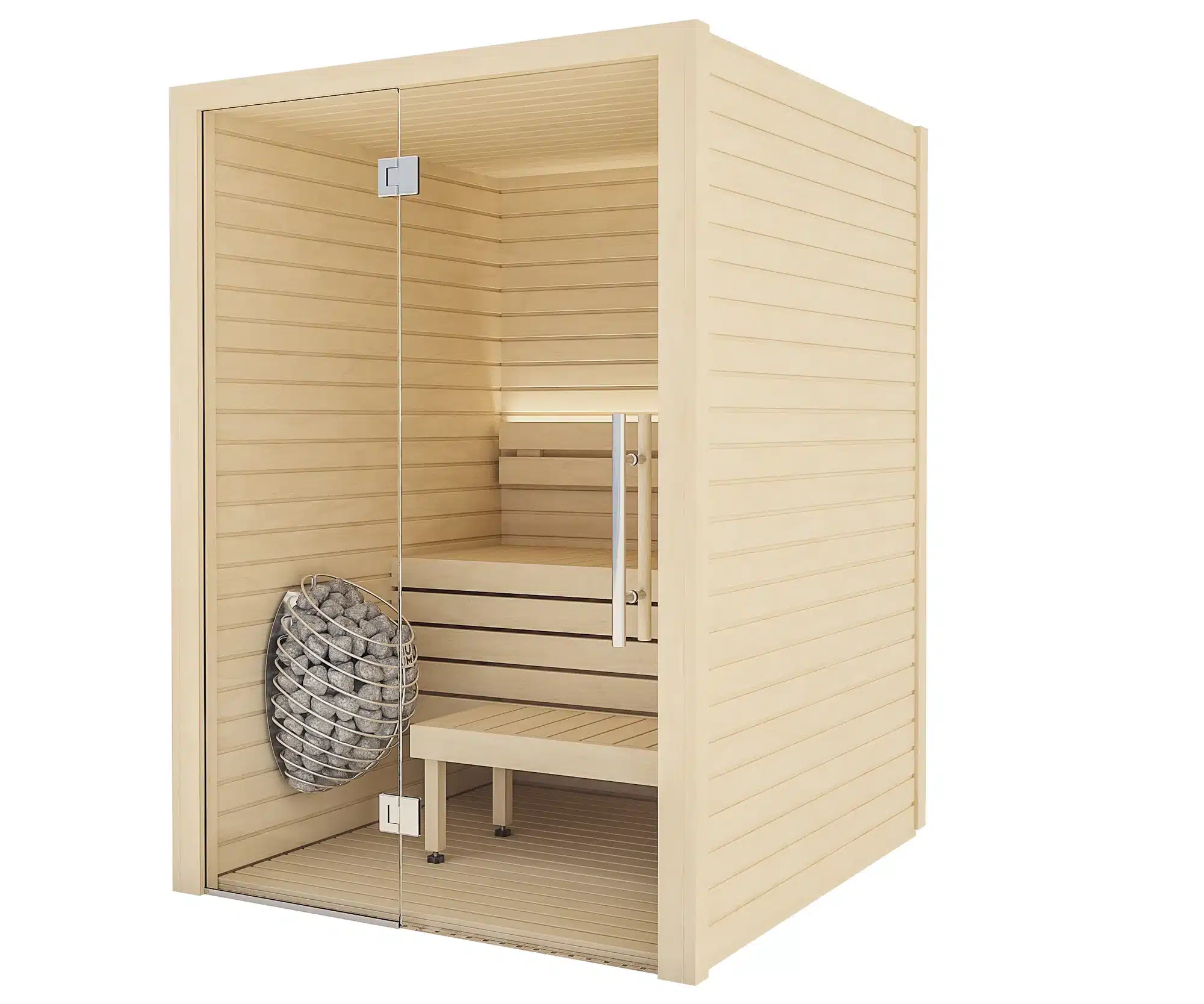 Cala Glass 4 Auroom Cala Glass indoor sauna cabin Kit with Glass Front