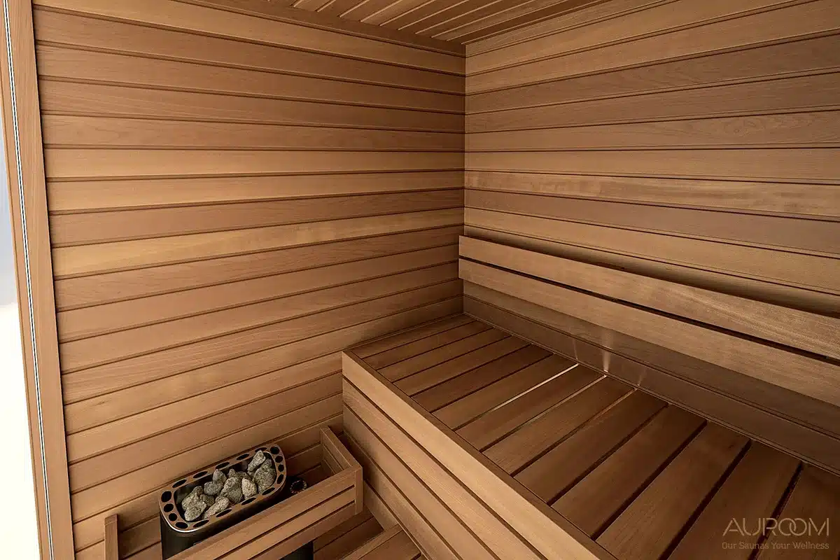 Cala Glass 9 Auroom Cala Glass indoor sauna cabin Kit with Glass Front