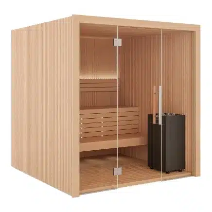 Auroom Libera Glass indoor sauna cabin Kit with Glass Front