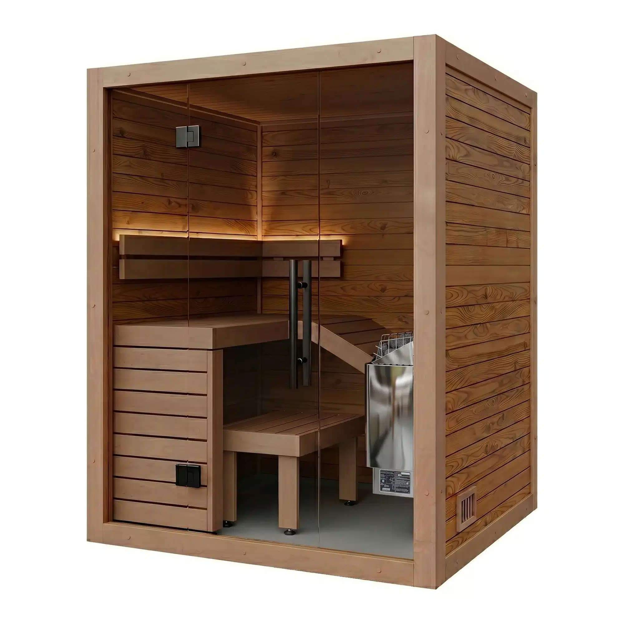 FINSAUNA Isla Lounge 2-person indoor sauna with Lounge Bench