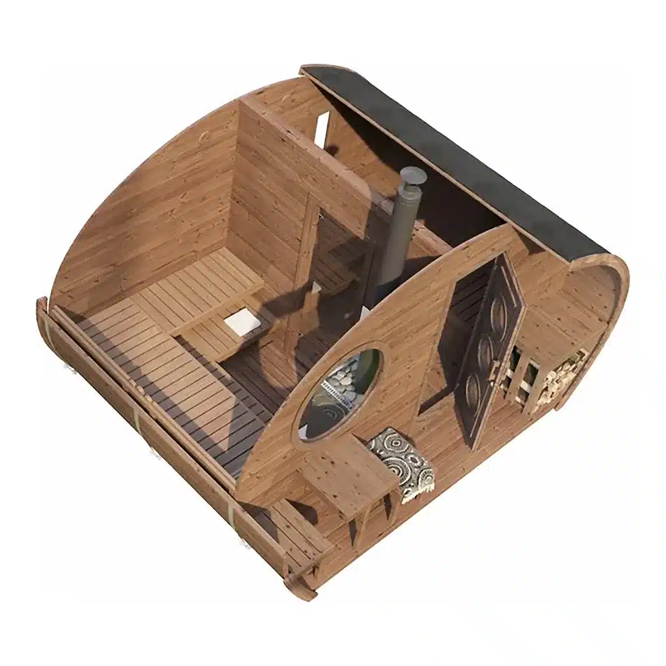 FINSAUNA Reviva Duo 800 8-person Two-Room outdoor sauna