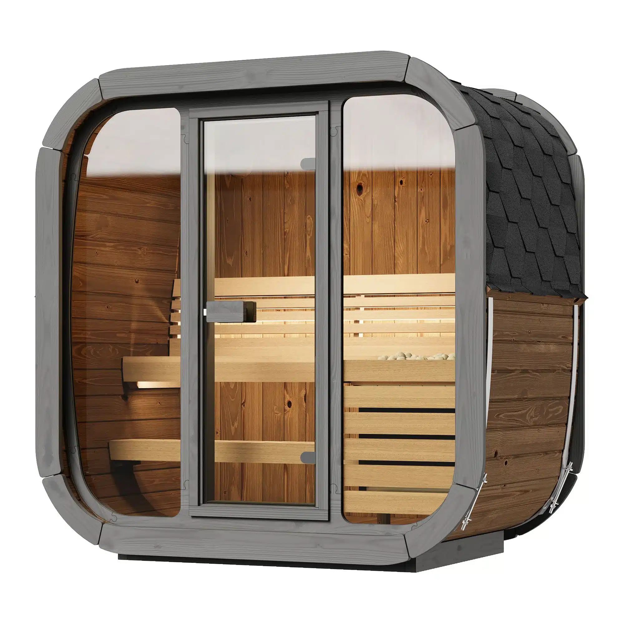 FINSAUNA Solara 200GF sauna, front angle
