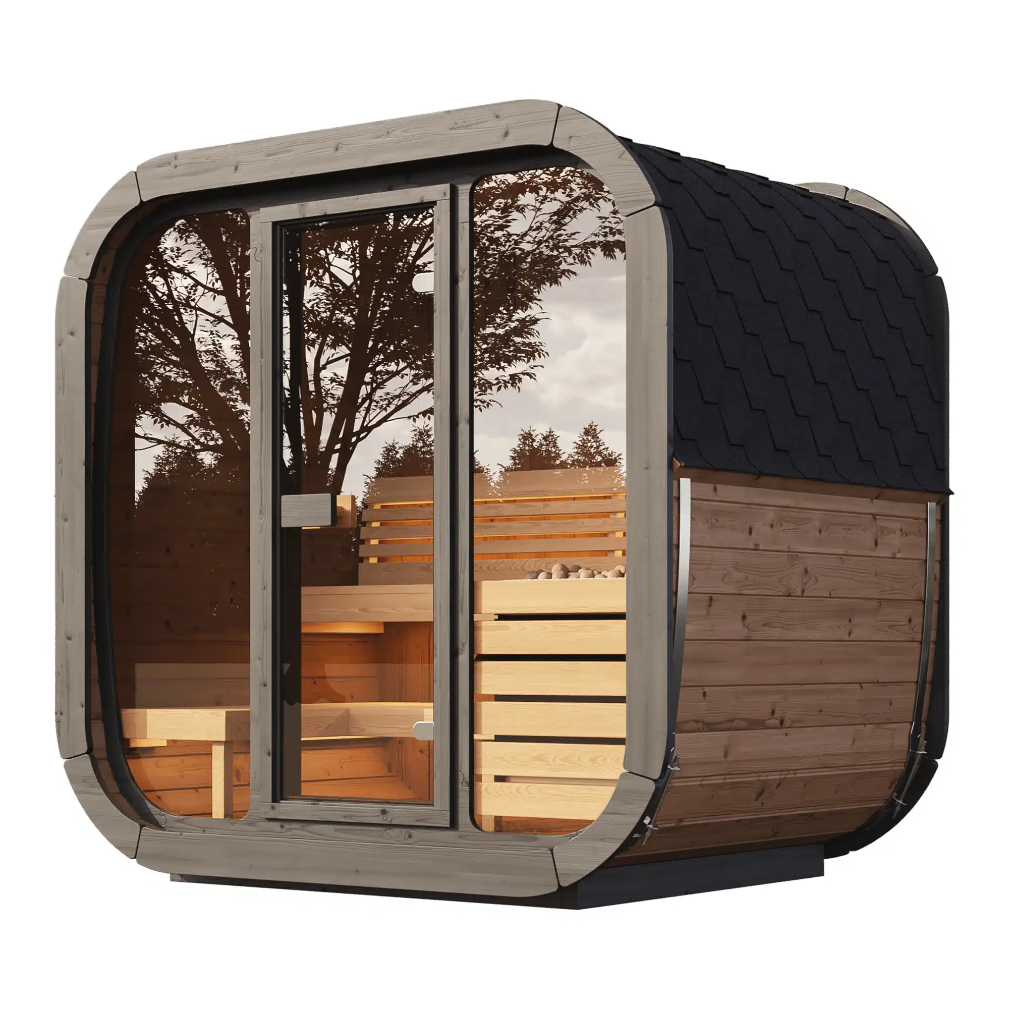 FINSAUNA Solara 400GF sauna, front angle